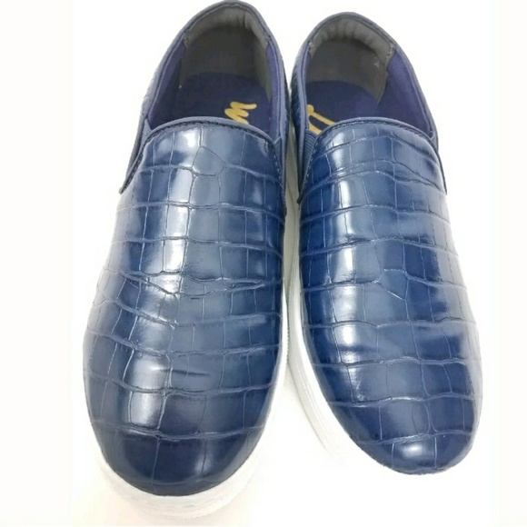 Sam Edelman alligator slip on blue sneakers size 8 - Picture 5 of 6